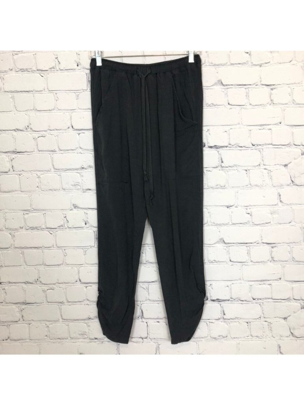Natalie Busby Black Slim Slouch Pants Size S Tencel